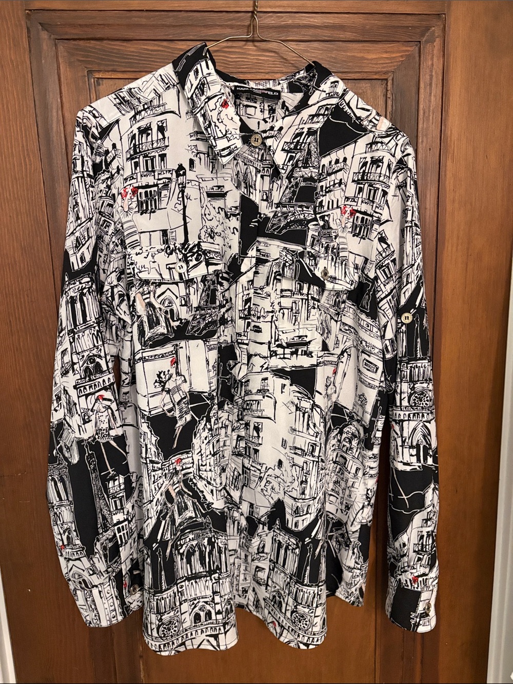 Karl Lagerfeld black and White Women's Blouse